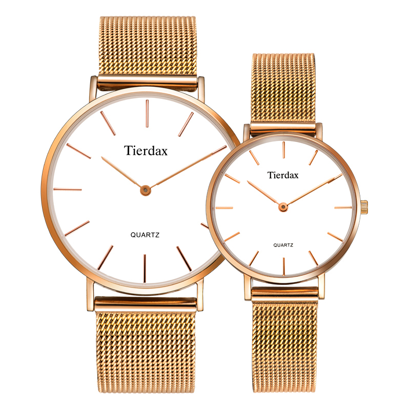 帝达时（Tierxda）手表石英表 简约皮带时尚 情侣手表6047GL-1S