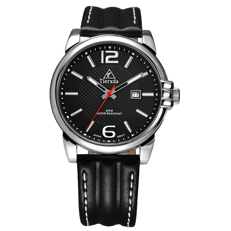 帝达时（Tierxda）手表石英表 简约皮带商务男士手表 时尚日历男表6038G-2