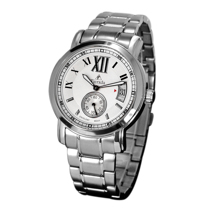 帝达时（Tierxda）手表 休闲时尚情侣手表一对 日历钢带情侣表8001GL-2