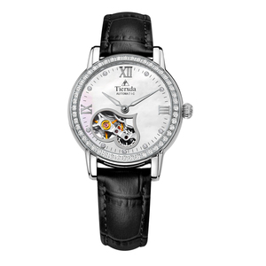 帝达时（Tierxda）手表全自动机械表 镂空女表时尚皮带女士手表6063L-2P