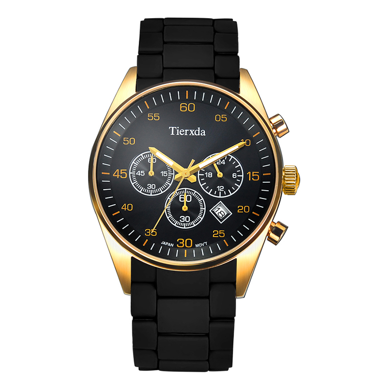 帝达时（Tierxda）手表石英表 防水夜光男士手表多功能计时运动男表6065G